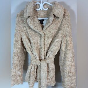 ii Sisters Women’s Faux Fur Black Coat 2 Size S Used